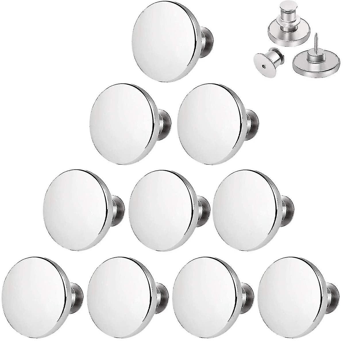 Silver1 10pcs Button Pins For Jeans, Perfect Fit Jean Button Replacement, Adjustable Jean Button Pins Met