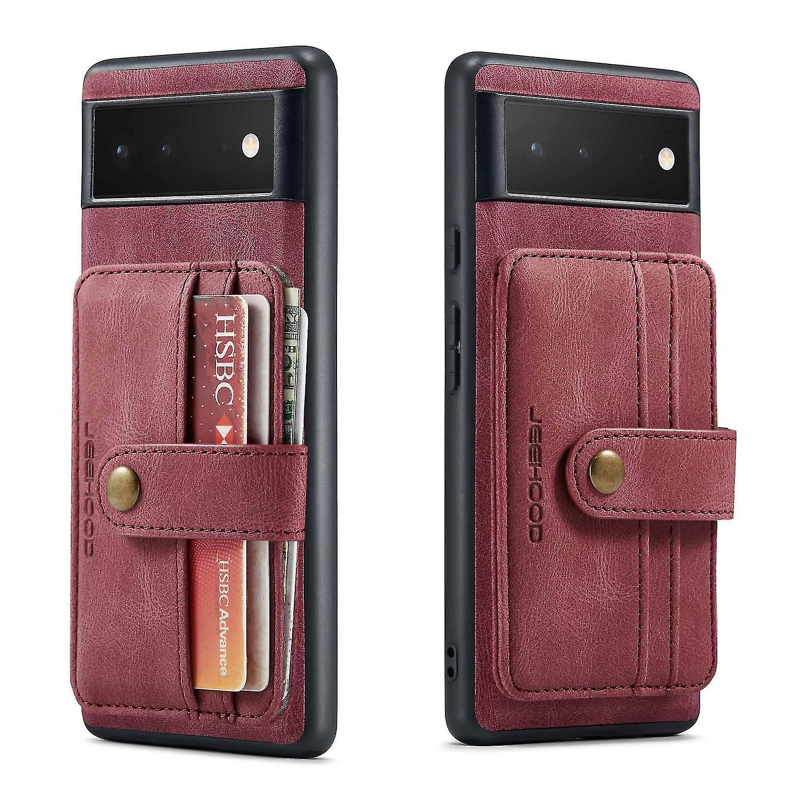 Pu Leather Wallet Case Compatible With Google Pixel 7 Pro/7, Detachable Magnetic Back Card Pockets Cover