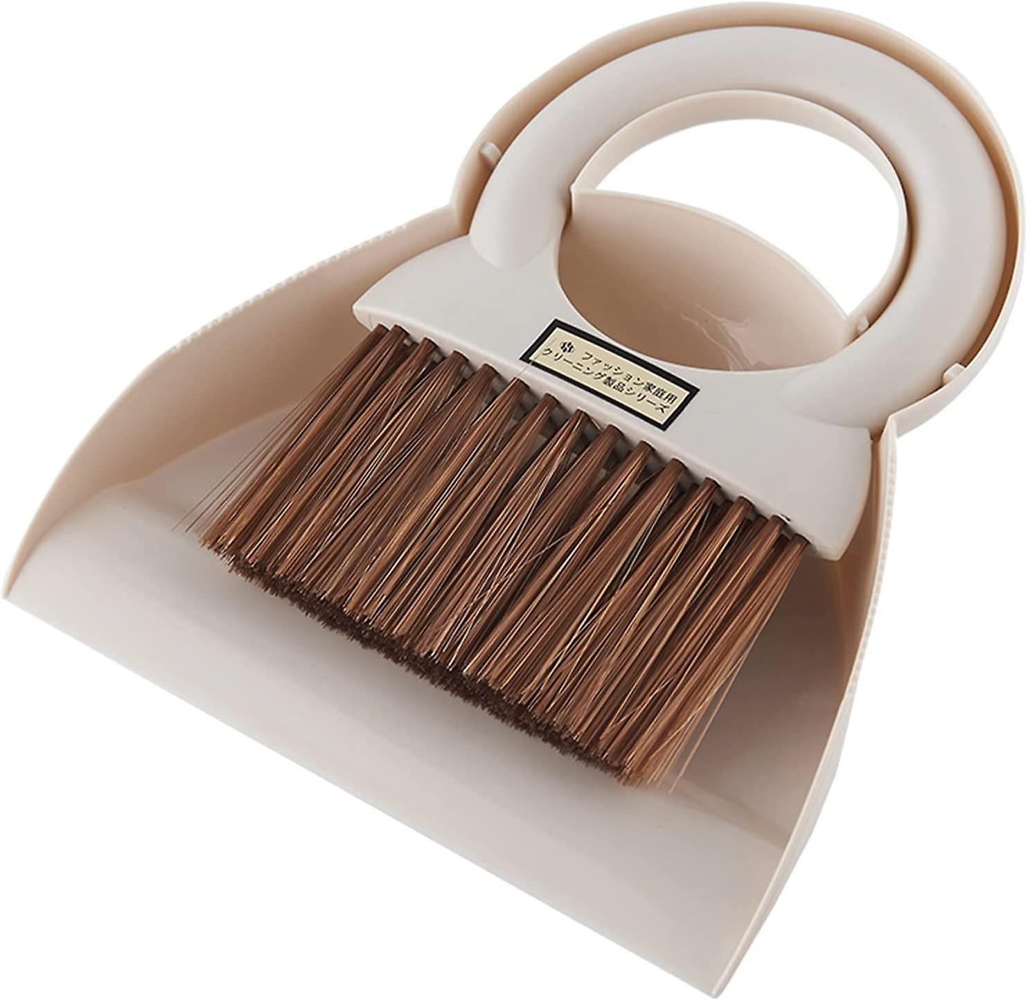 Hand Broom And Dustpan Set - Mini Dustpan And Mini Hand Whisk Broom Set, Broom Cleaning Set Tool For Table Keyboard Window Gaps Kids White