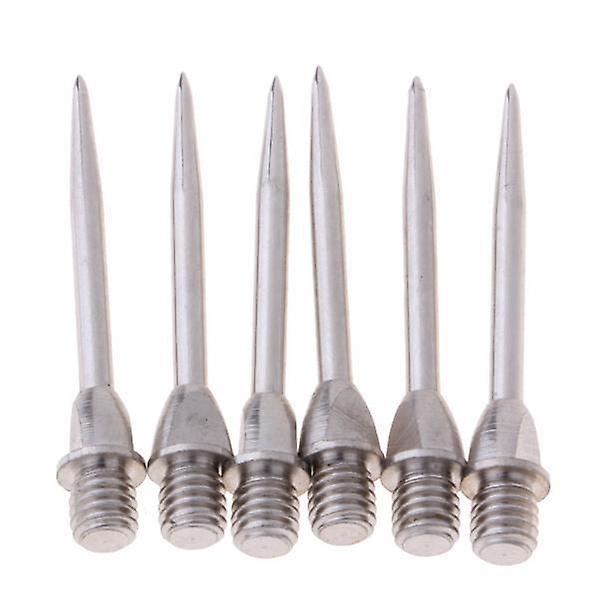 20x6 Pezzi Freccette Punta in Acciaio Punti di Ricambio Standard 2BA Filettatura Argento