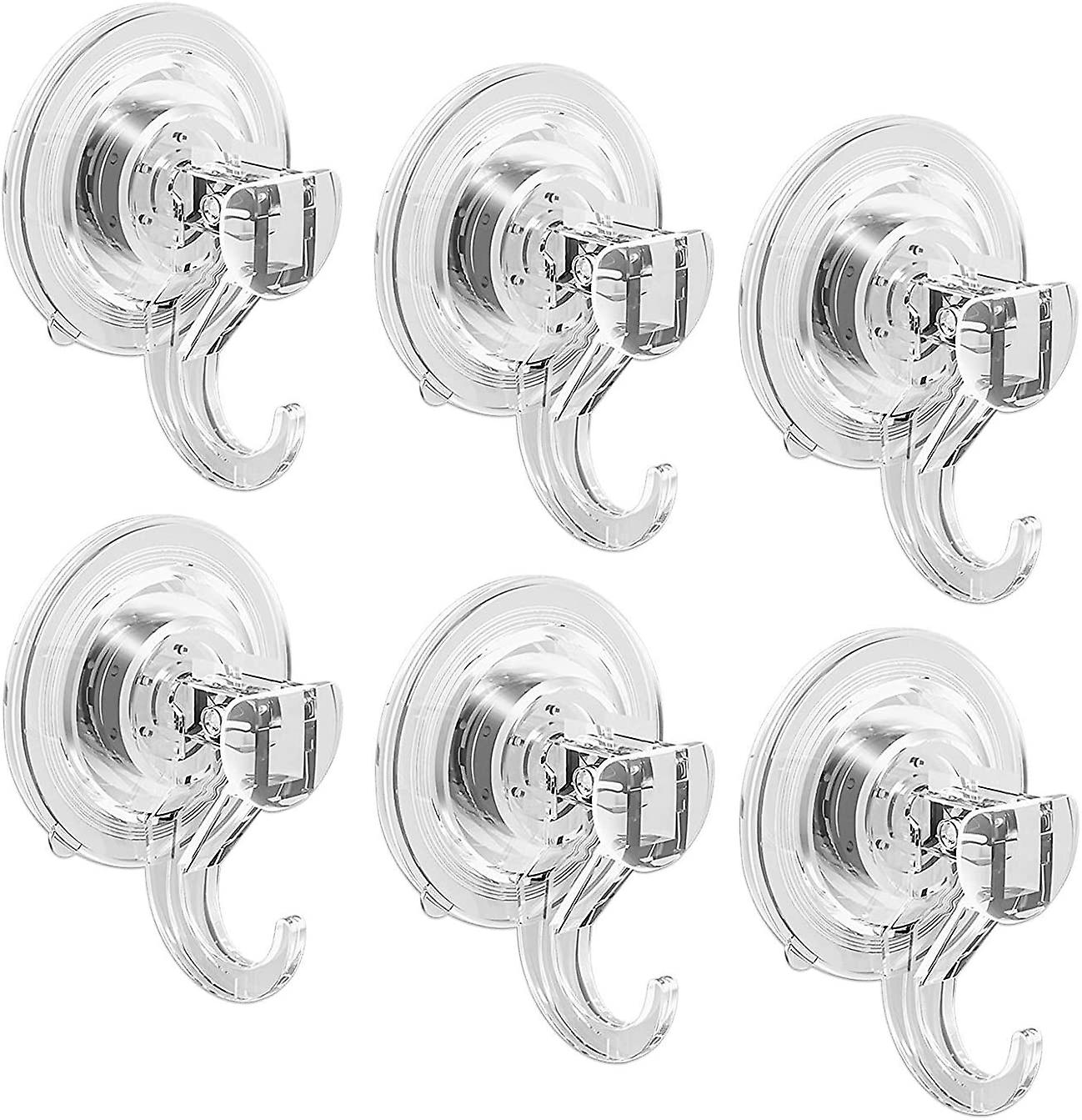 Suction Cup Hooks, 6 Pack Glass Suction Cups