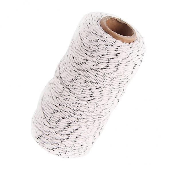 2x328 Feet (100m)Colored Cotton Twine String Rope Cord for Crafts White Silver