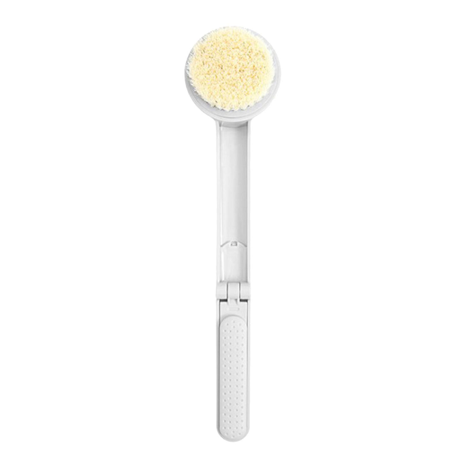 Foldable Long Handle Shower Bath Brush Back Foot Clean Scrubber Home White