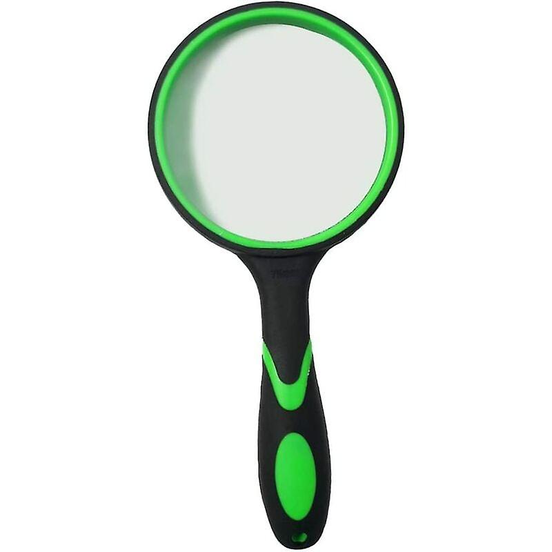 Handheld magnifier with non-slip soft rubber handle,