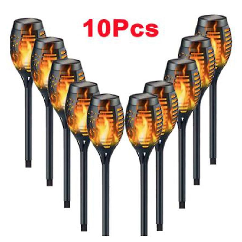 1/2/4/6/8/10pcs أضواء شعلة اللهب الشمسية ضوء الخفقان للماء حديقة الديكور في الهواء الطلق العشب مسار ساحة الفناء مصابيح الكلمة 3x3x206in