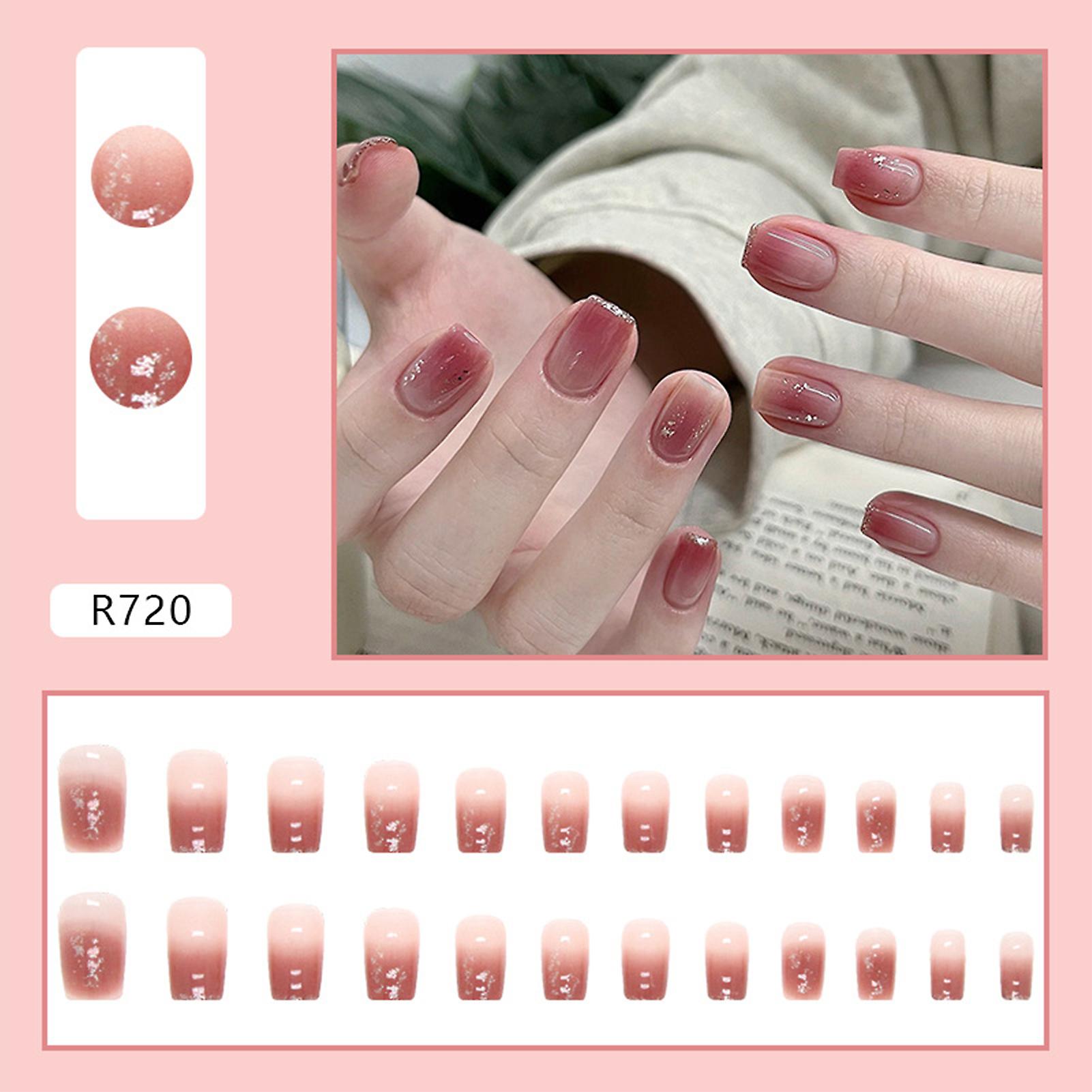 Gradient Clear Artificial Nails Sweet & Charming Reusable False Nails