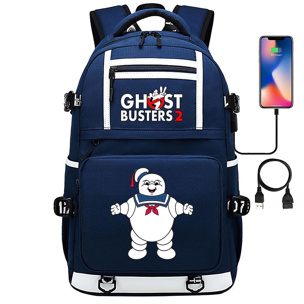 USB Ghostbusters Σχολική τσάντα Σακίδιο - Νεανική Φοιτητική Τσάντα για Αγόρια και Κορίτσια - Casual Σακίδιο Ταξιδιού