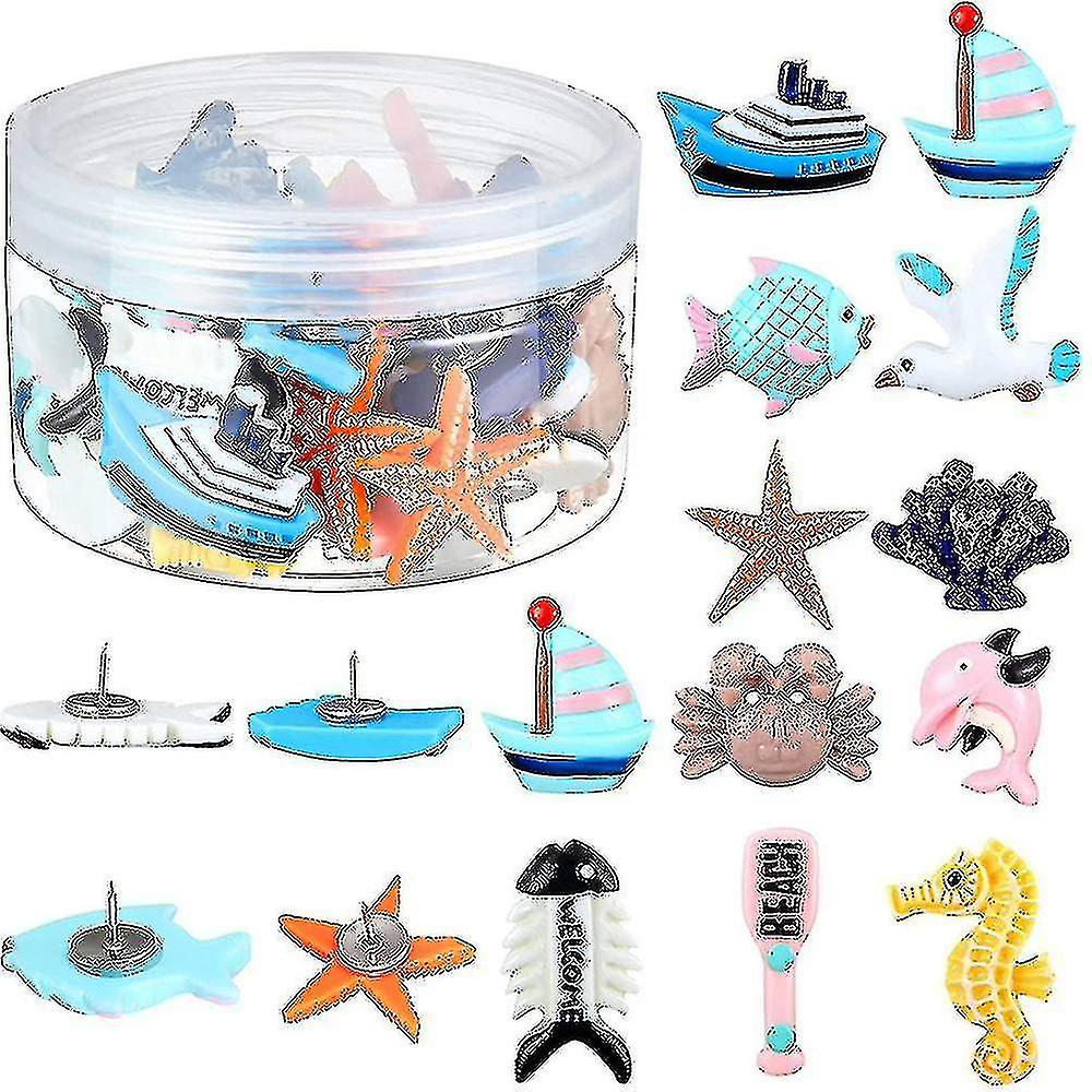 36 Pieces Creative Thumbtacks Compatible With Corkboard, Photo Wall, Map