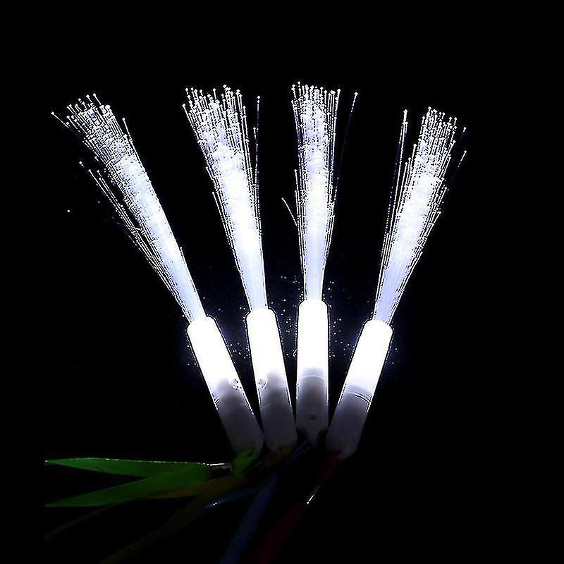 24 stk. fiberoptiske LED-lyspinner med hvite lys