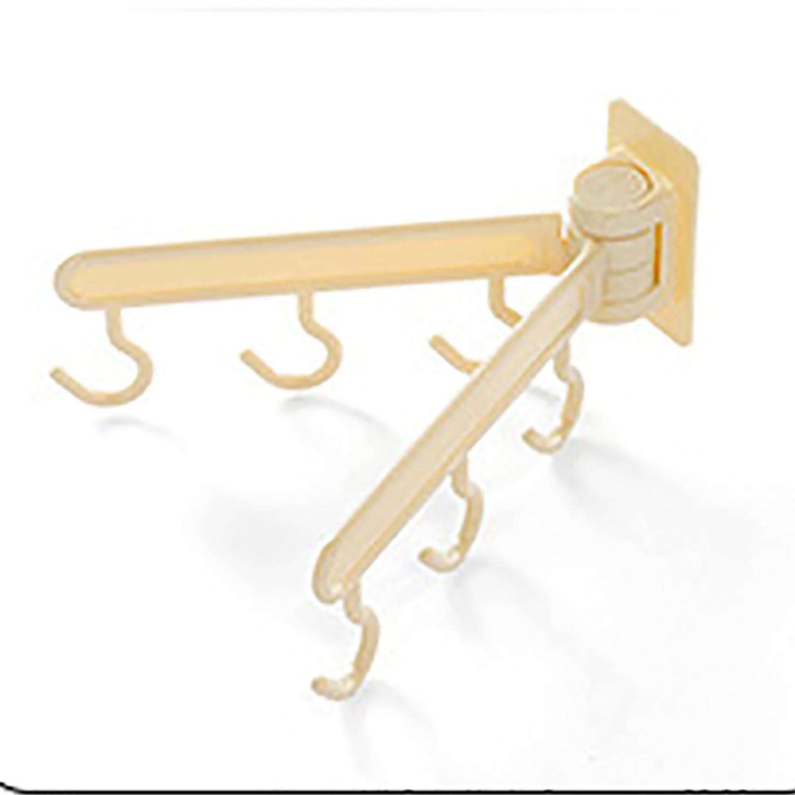Kitchen Hook Kitchen Bathroom Wall Hanging Nail Free Rotatable Paste Hook Towel Rack Towel Bar HookBeige
