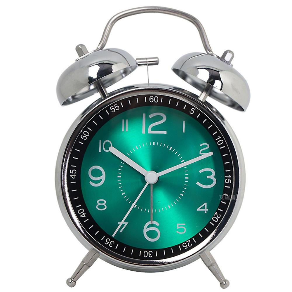 Loud Alarm Clock For Heavy Sleepers Adults,4 Inch Silent Non-ticking Quartz With Backlight,twin Bell (blue)