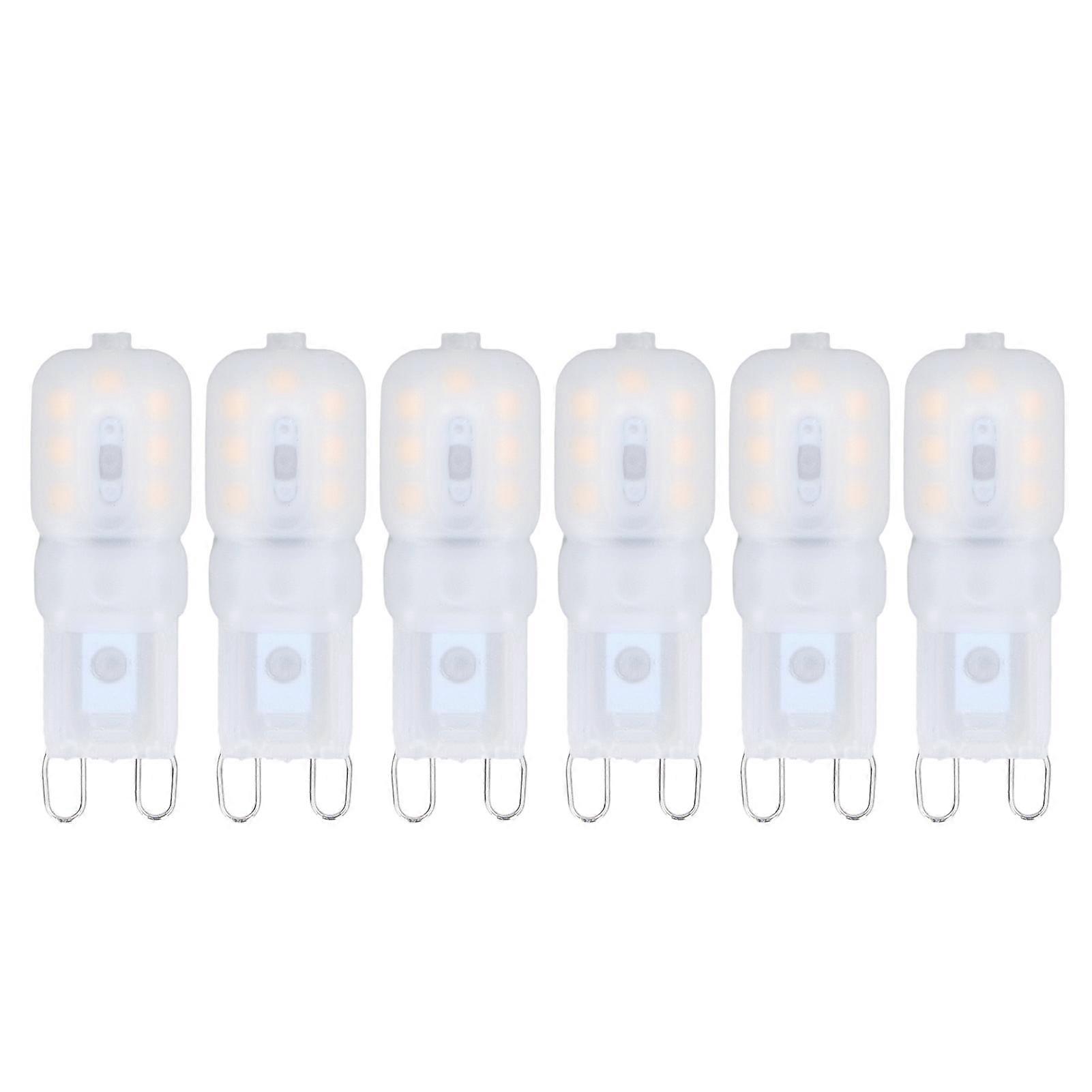 6Pcs G9 LED Light Dimmable G9Bulbs Dimmable 3W Energy Saving 360 Degree Light Light Bulb for Ceiling Lamps and Pendant Lamps Warm White 220-240V