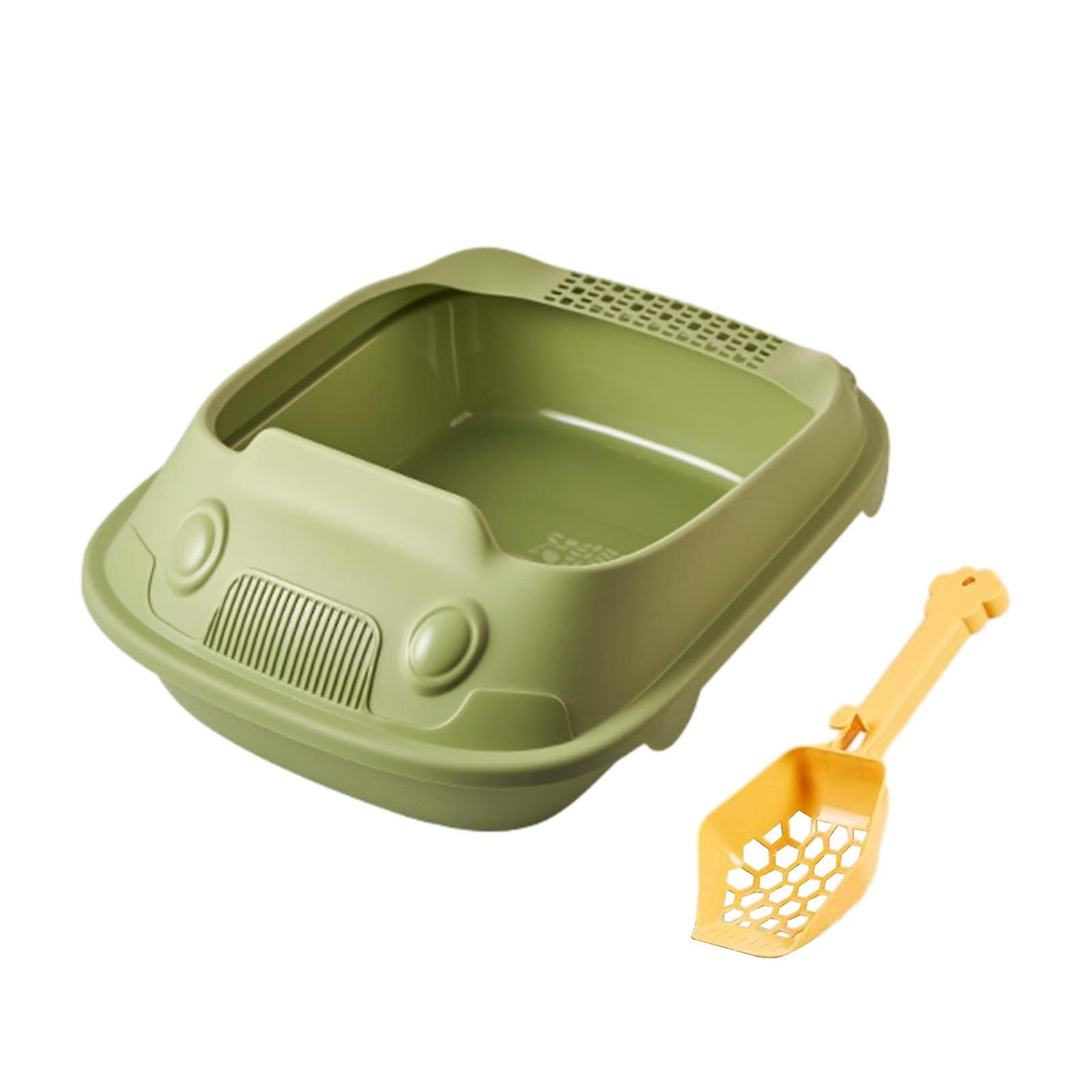 Lettiera per animali domestici aperta Heighten Lettiera per gatti per tutti i tipi di lettiera per gatti verde 30x41x16cm