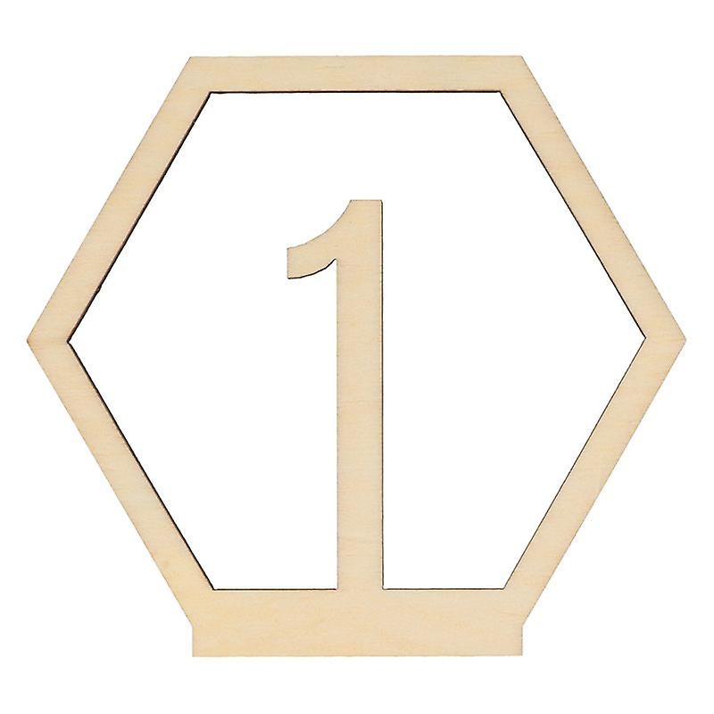 15 hexagonal wooden numbers for wedding table