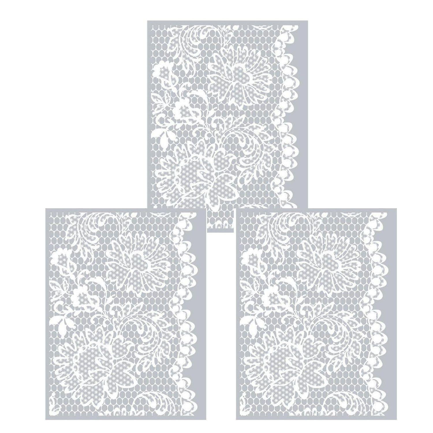 3 lace polymer clay stencils 11.4 x 15.3 cm