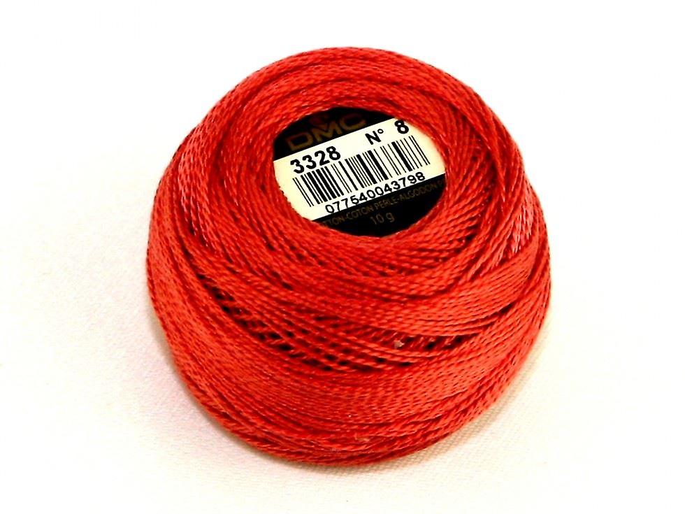 DMC גודל 8 חוט כותנה פרל 80m 3328 - לכל כדור 10 גרם