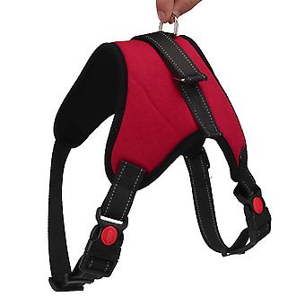 Pet Dog Cloth Chest Straps Anti-shock Breathable Safety Harness Accessory Red(M )
