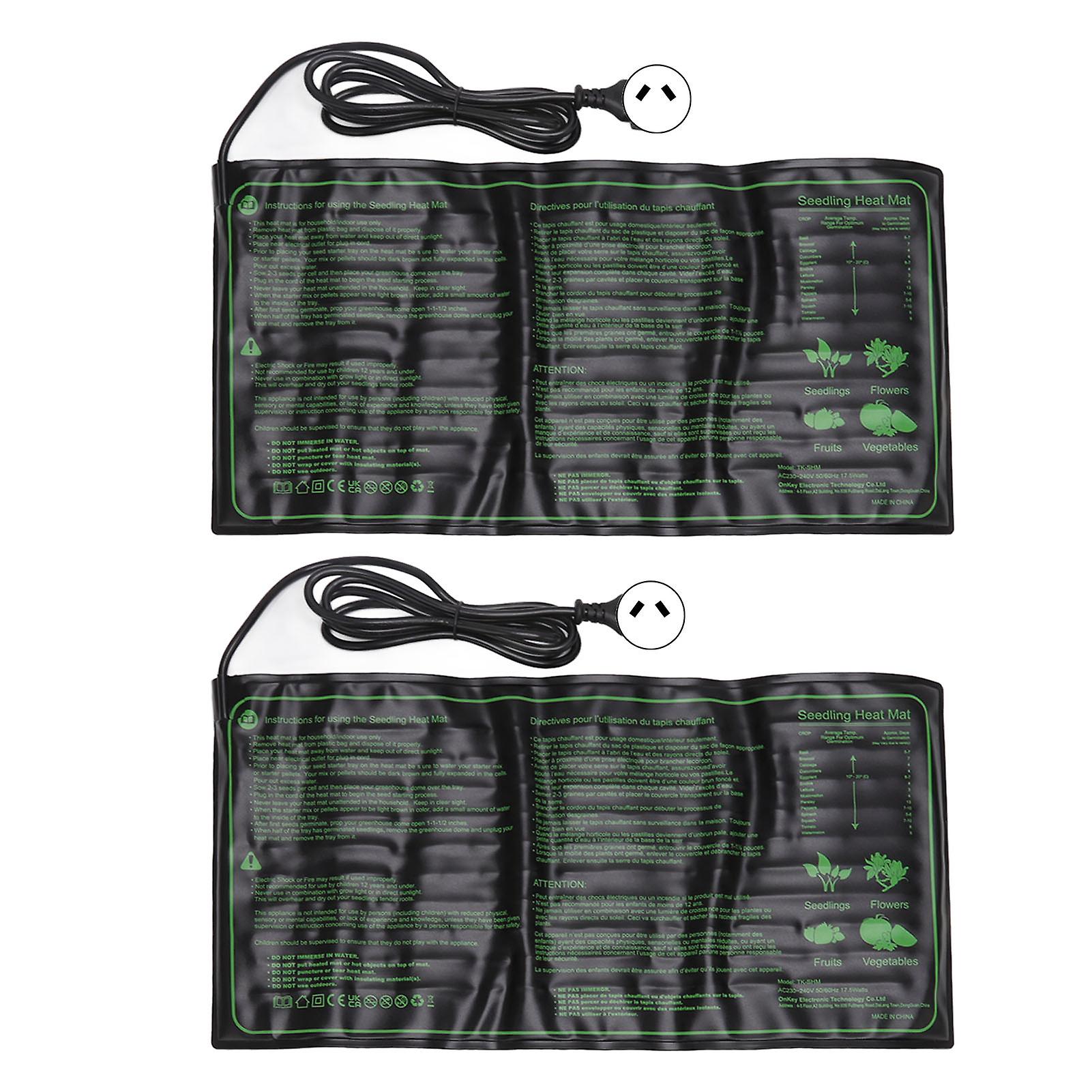 2-Pack Waterproof Heating Mats for Seed Germination, 220-240V AU Plug, Constant Temperature