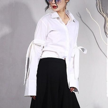 Turn-down Collar Bow  Blouse