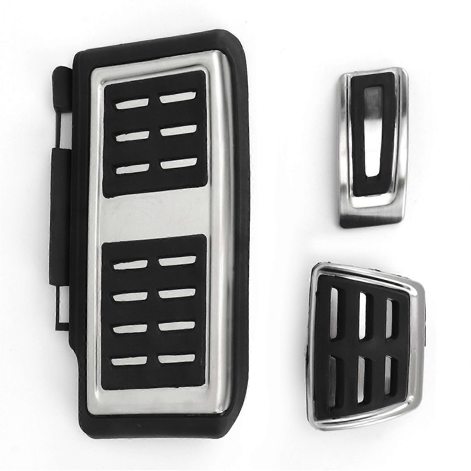 Accelerator and Brake Pedals, Non-slip Rubber and Stainless Steel Footrest Covers for A3 8V S3 RS3 LHD