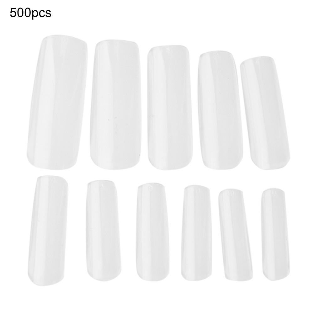 500pcs False Nail Tips Full Coverage Super Thin Traceless Nail DIY Decoration Transparent