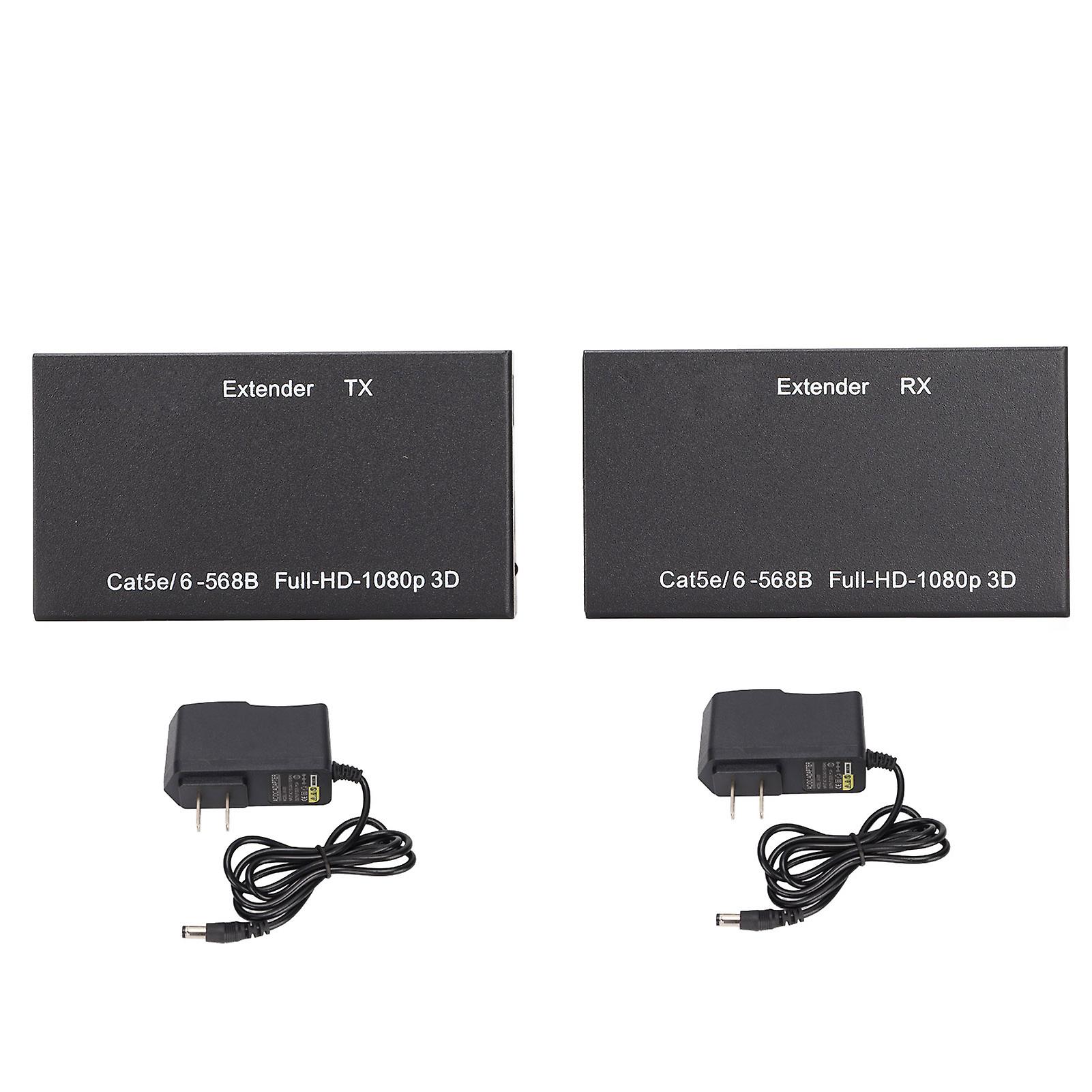 HD Multimedia Interface Network Cable Extender Supports 1080p 3D HDCP EDID Through Single Cat 5E AC100‑240VUS Plug