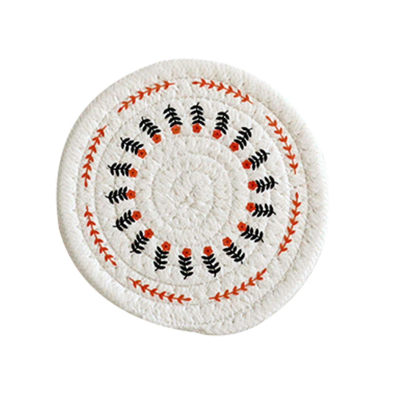 زهرة نمط المنسوجة كأس كوستر جولة القطن حبل لذيذ الحلو شرب الشاي كوستر الجدول ديكور