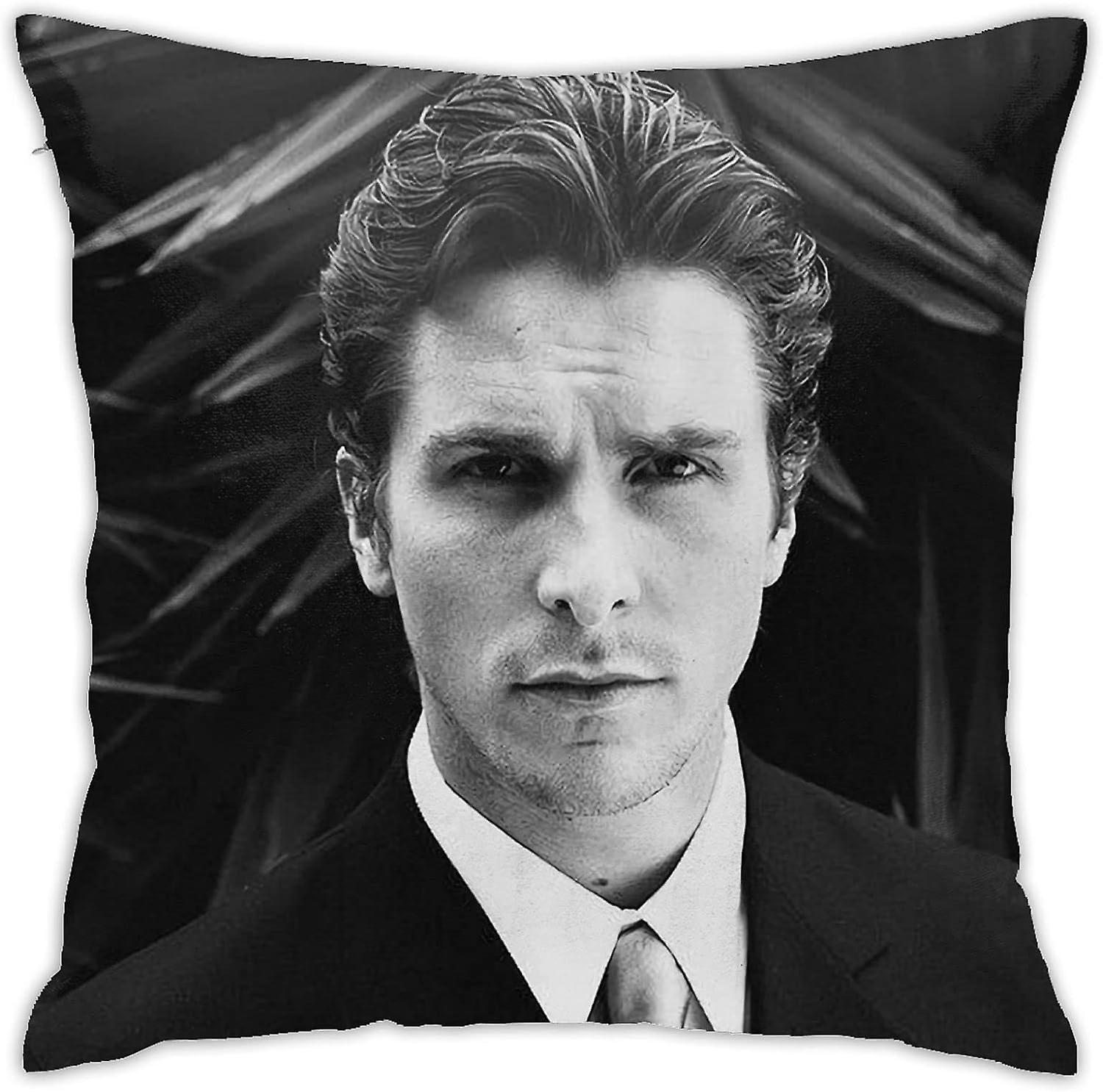 Christian Bale Pillow Covers Plush Surface Double Sided Printing Pillow case - 18x18 inch -[A2632]