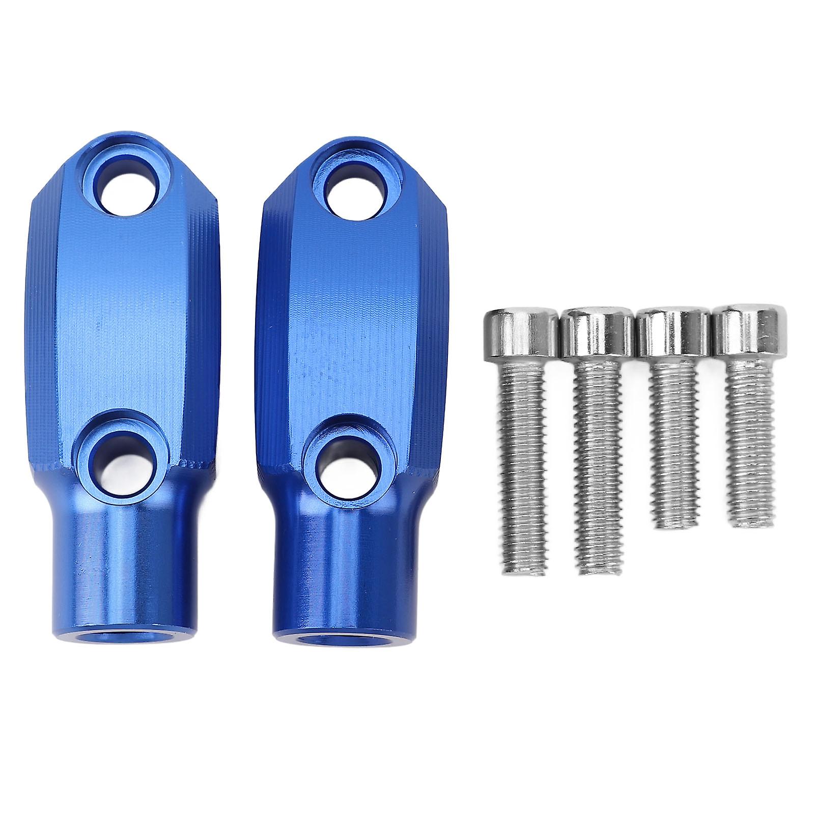 1 Pair Motorcycle Mirror Mount M10 X 1.25 Clockwise Thread Adjustable Handlebar Mirror Clamp For HAYABUSA GSX1300R Blue