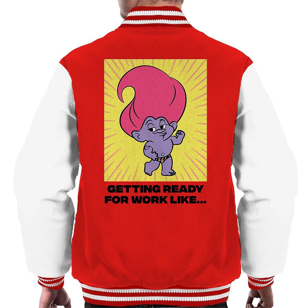 Trolls Getting Ready For Work Like Men's Varsity Jacket