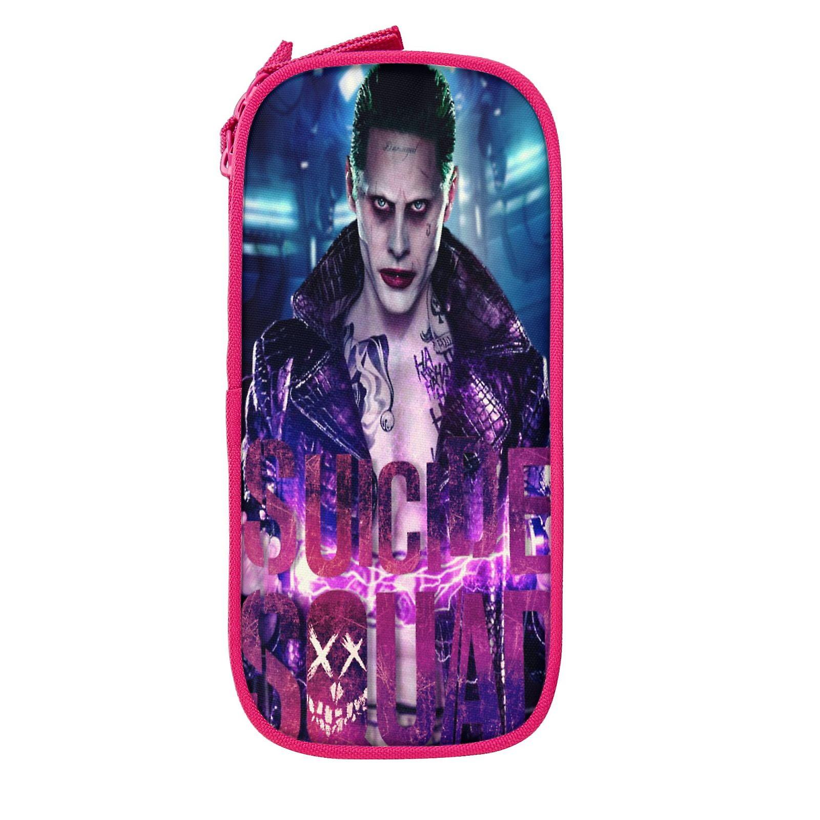 ジッパー付きスーサイド・スクワッド・ペンケース、大容量ペンポーチ、大容量収納バッグ、耐久性、ペンボックス、子供のための新学期用品、ティーン、学生、男の子、ギ