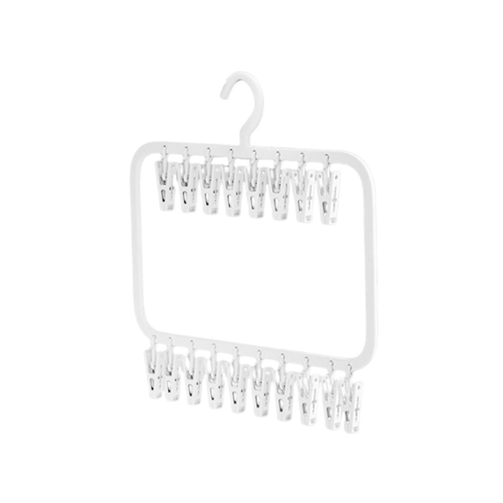 Hanging Drying Rack with Clips Storage Clothes Hanger for Pants Gloves Towel single layer