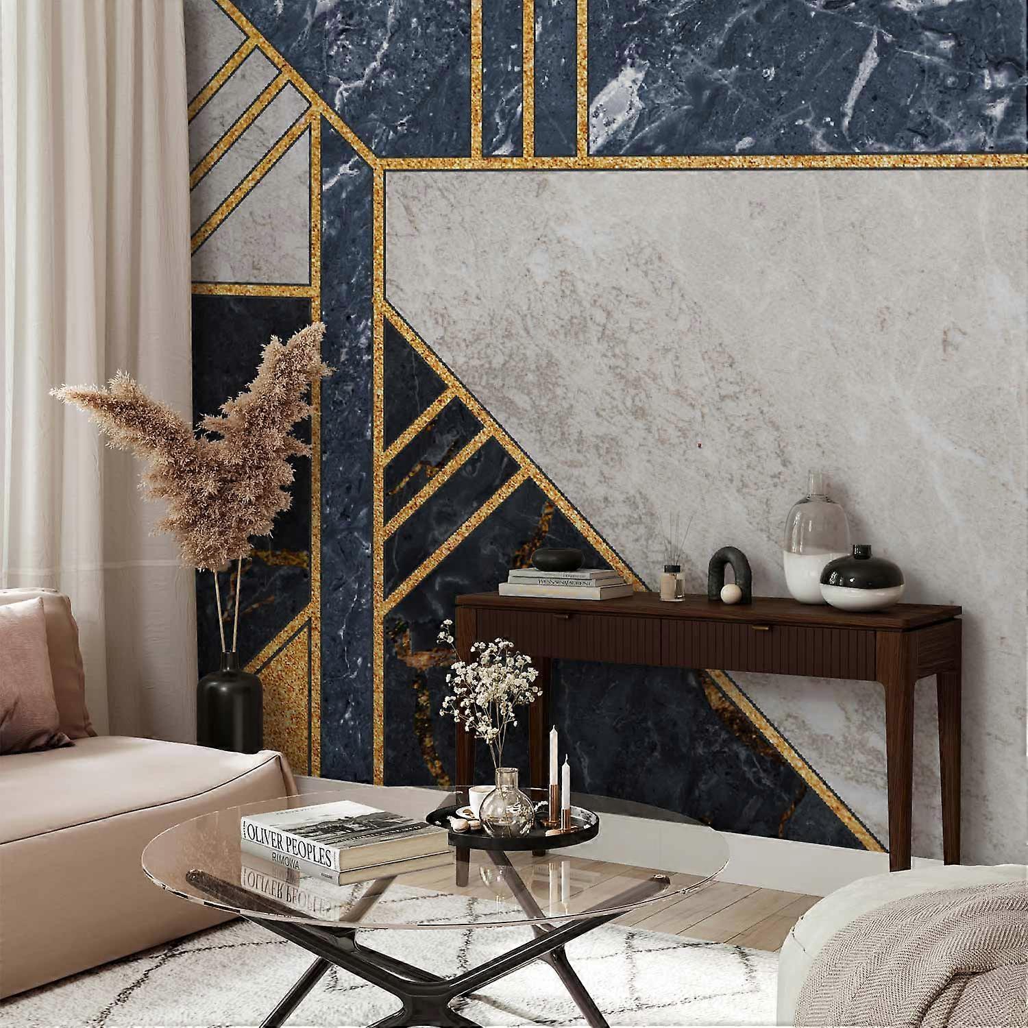 Wall Mural - Expressive Pattern in Gold and Garnet