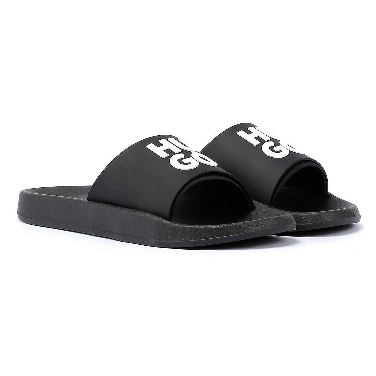 Hugo Logo-Branded Straps Black Slides