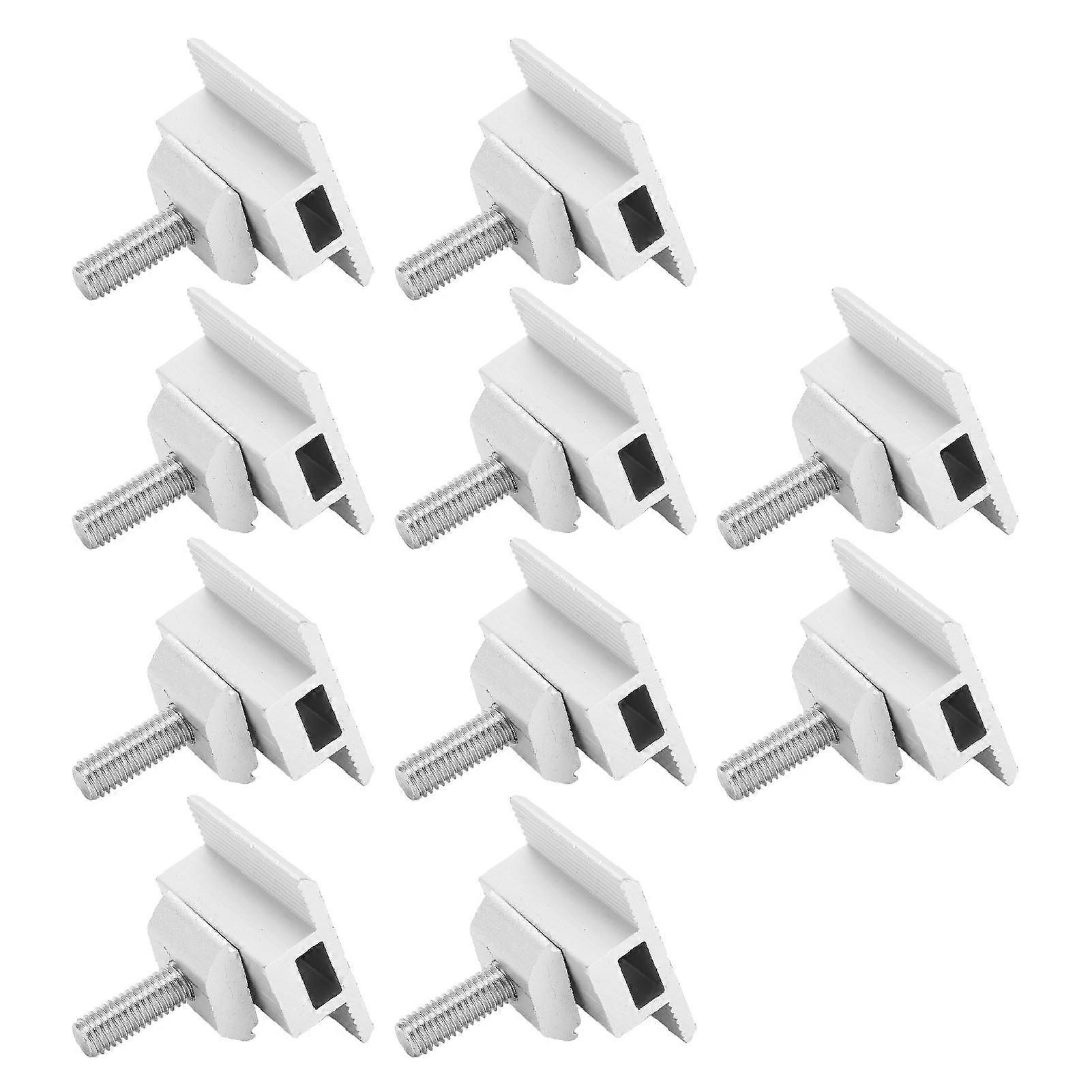 10Pcs Solar Panel Mid Clamps Waterproof Mount Aluminum Bracket Mounting Accessories