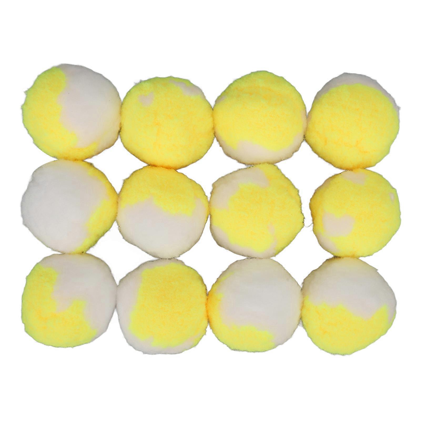 12pcs Cat Toy Balls Soft Elastic Quiet Interactive Plush Kitten Chewing Ball For Indoor Training Playing