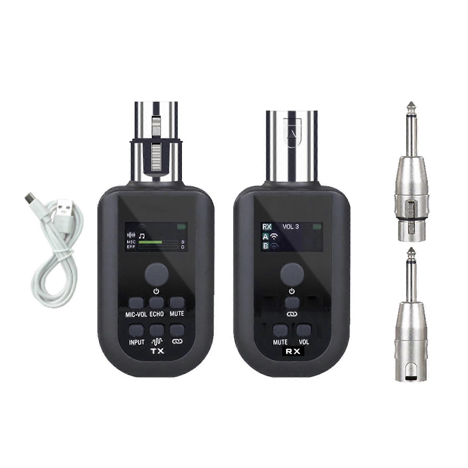 UHF Cordless Microphone Transmitter Receiver XLR for Dynamic Mic Audio Mixer Set A