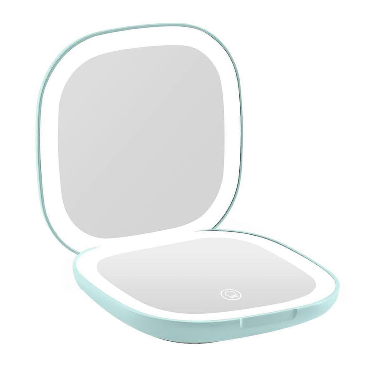 Pocket Magnifying Makeup Mirror with LED Light 3.5 Inches 10X Magnification Double Sided Rechargeab