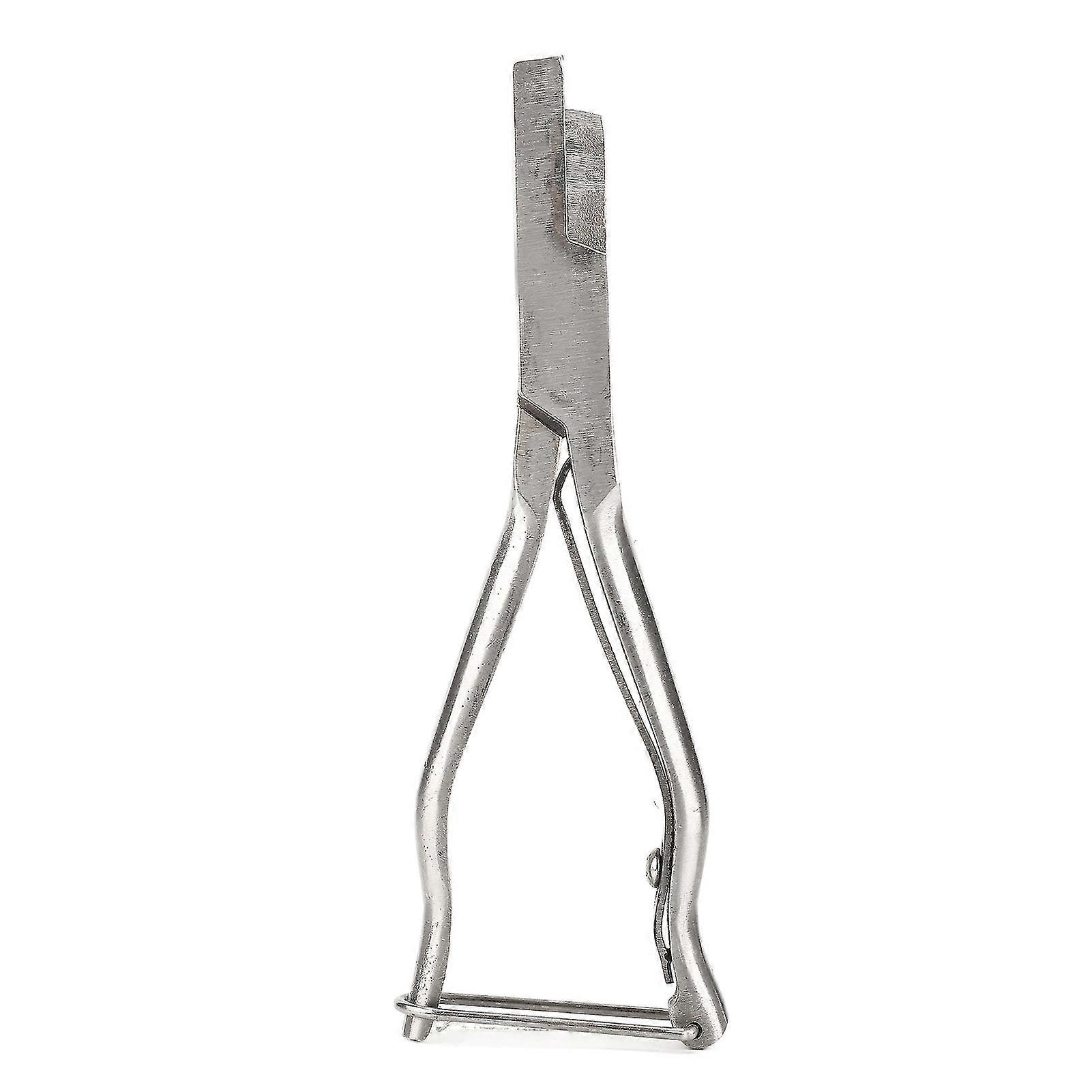 Animal Ear Notcher Stainless Steel Pig Ear Tag Plier with Safe Buckle for Cattle Sheep Goats Identification