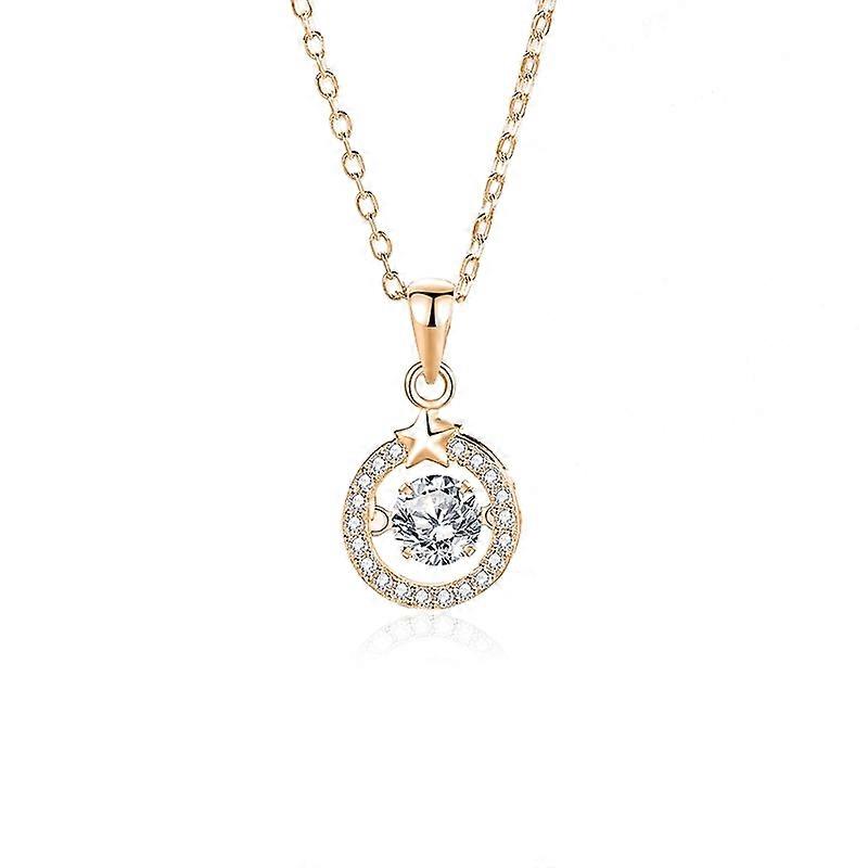 Necklace-Starry Elegance-Moissanite White White Gold