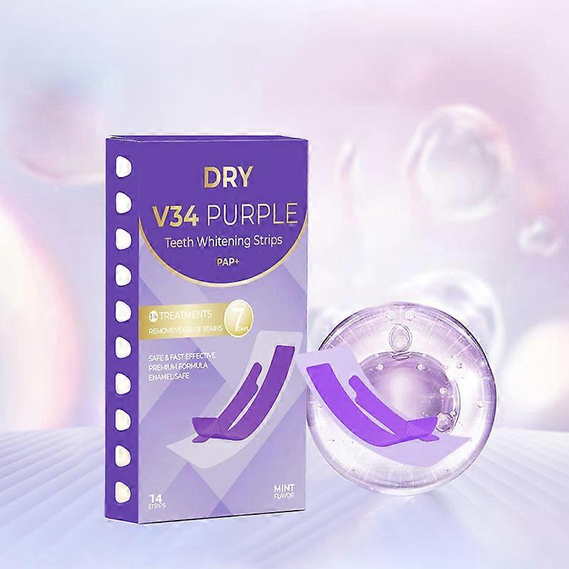 Smile Tooth Patch Dry Patch Teeth Whitening Patch Set Gentle Yellow Cleaning Teeth Purple Hedge