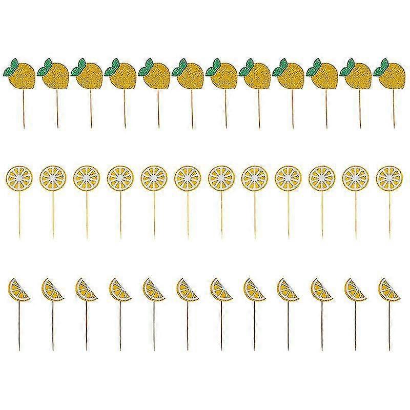 36pcs cake decorations , Lemon Cupcake Topper