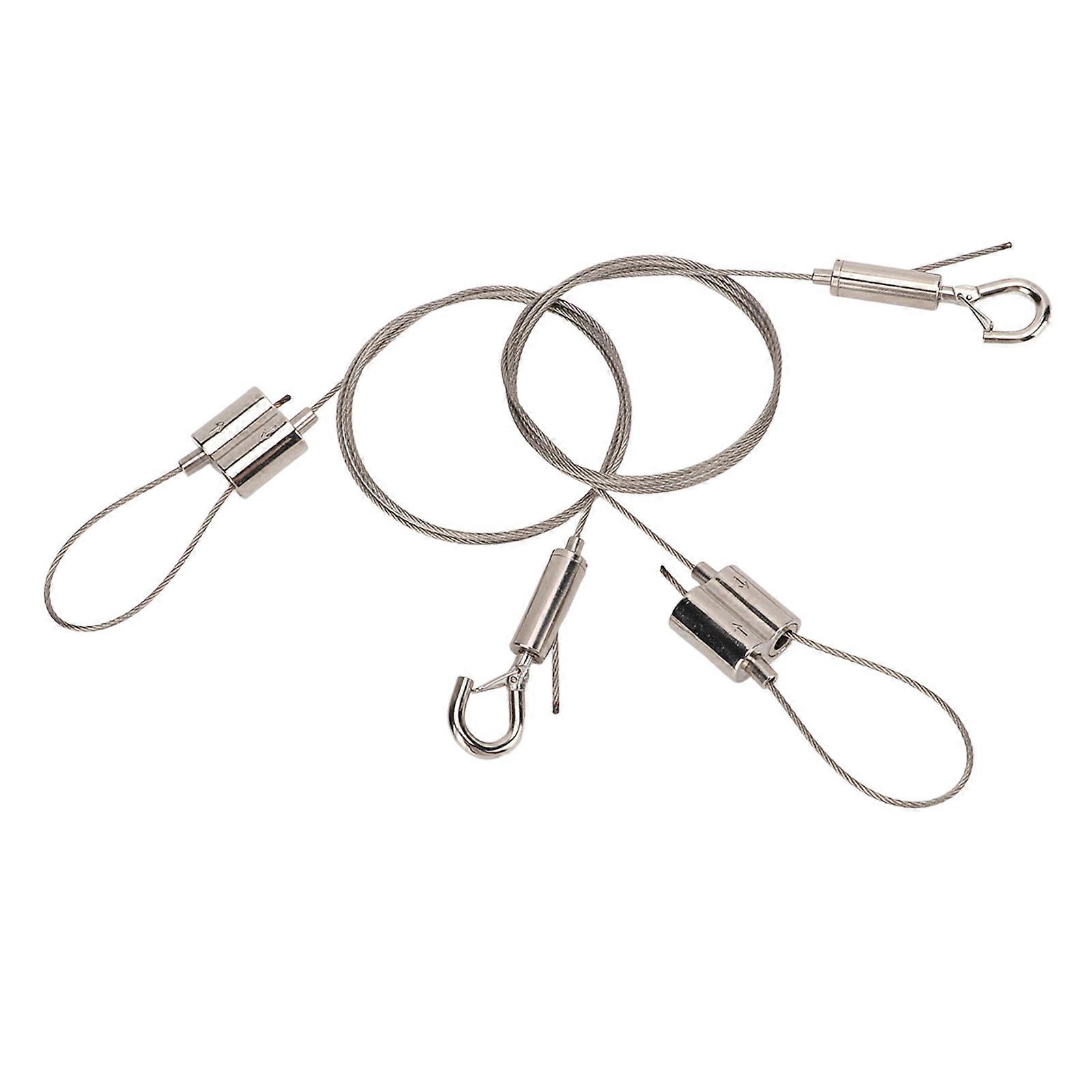 2PCS Picture Hanging Wire System with Hook Adjustable 30KG Loading 100cm Long for Lighting Exhibitions