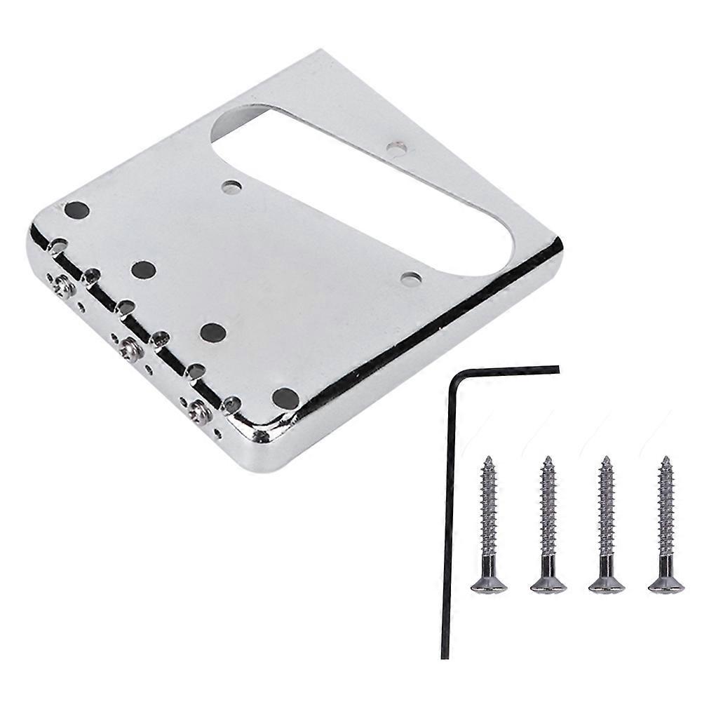 Electric Guitar Saddle Bridge 3saddle Fixed For Tl Set Replacement Electric Instrumentsilver