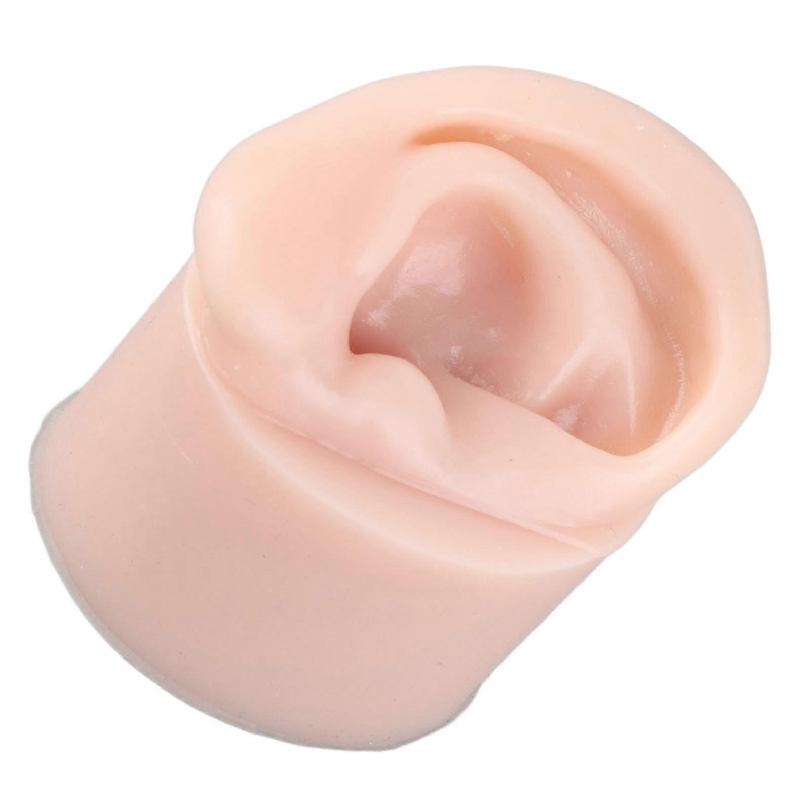 Silicone Ear Model Medium Skin Color Piercing Practice Ear Model For Earrings Display Teaching Instructions Left