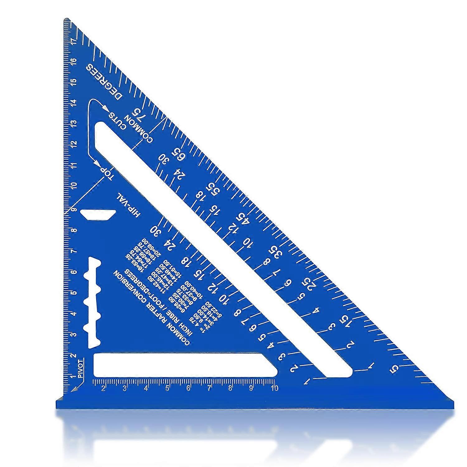 Carpenter Triangle Square, 90 Degree Triangle Ruler, 7 Inch Metric, Measuring Ruler (Blue)