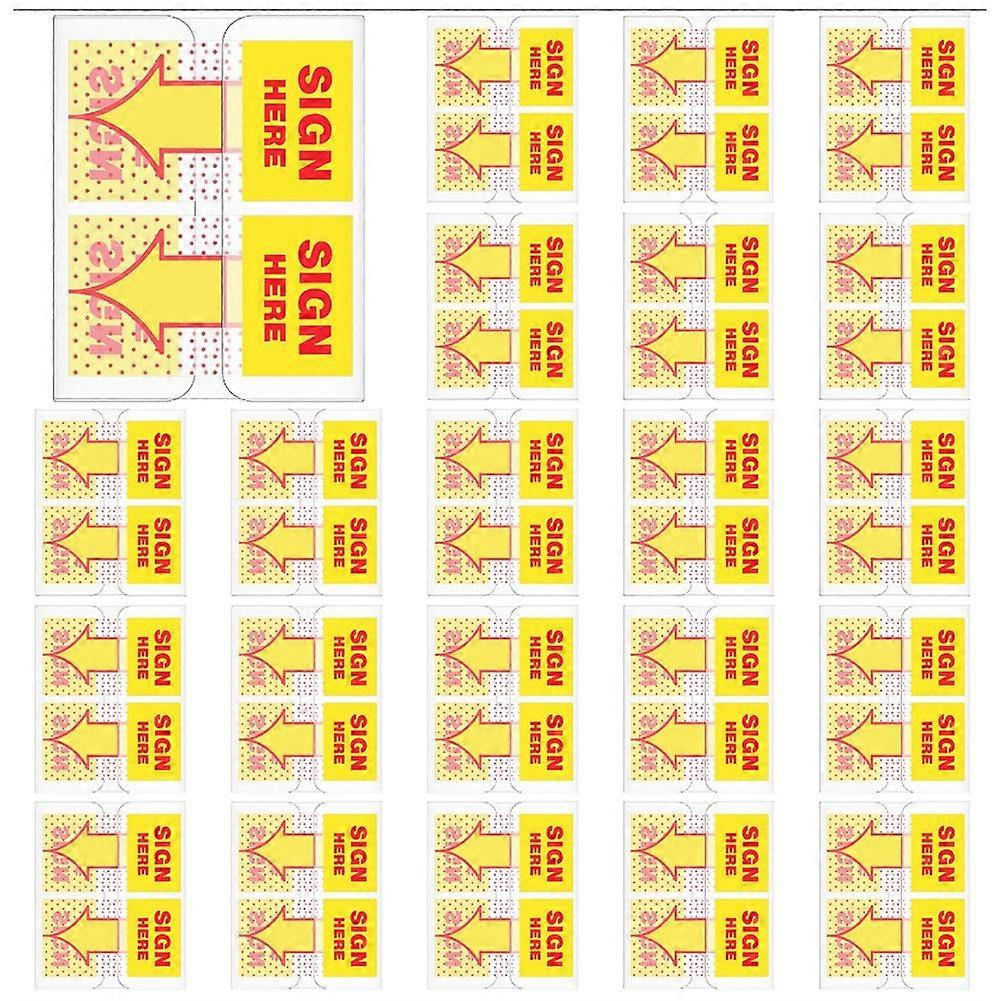 1250Pcs Sign Here Stickers 1 pouce Signe Date Onglets Signe Date Signe Autocollants avec Distributeur Flag Facile à poster pour le bureau