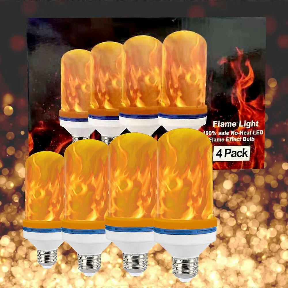 4pcs 4-Speed With Gravity Sensing Flame Bulb, Led Fire Bulb With Flickering Flame Effect, Halloween Decorative Light, Basic Inverted Light Bulb For Ha