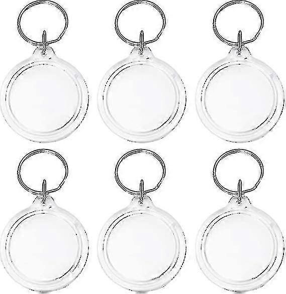 Set Of 6 Personalized Photo Keychain, Round Transparent Photo Keychain With Ring For Double Sided Photos, Photo Keyring For Family, Friends, Gifts And