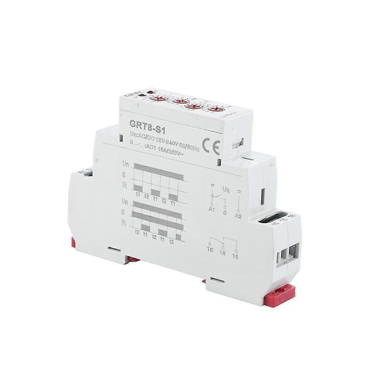 Grt8-s Asymmetric Cycle Timer Relay Spdt 16a Electronic Repeat Relay, Grt8-s1 Acdc12v-240v